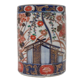 Antique 19th C. Japanese Imari Porcelain Brush Pot