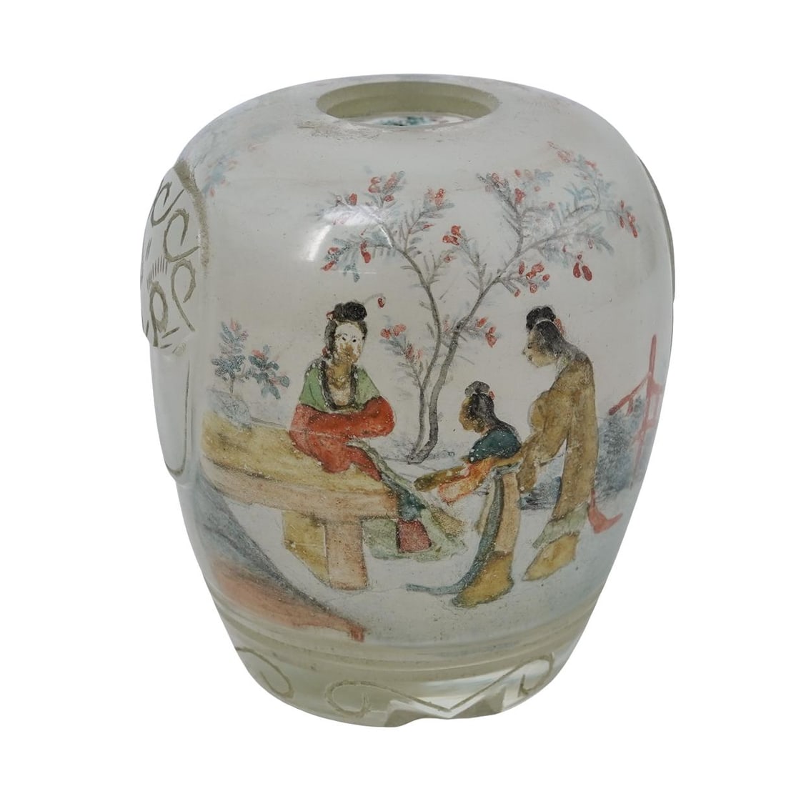 Antique Chinese Reverse Painted Glass Vase (1 of 6)