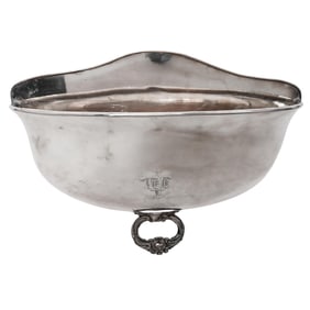 Antique Large Georgian English Plated Wall Pocket