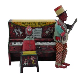 Ferdinand Strauss "Ham and Sam Minstrel Team" Wind Up Toy