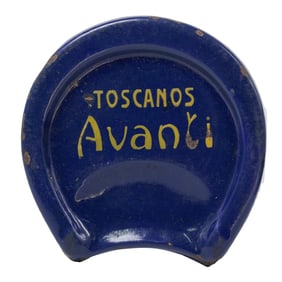 Early American Tobacco Advertising Cigar Ashtray Toscanos Avanti
