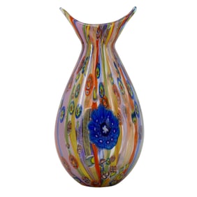 Vintage Large Murano Glass Millefiori Vase