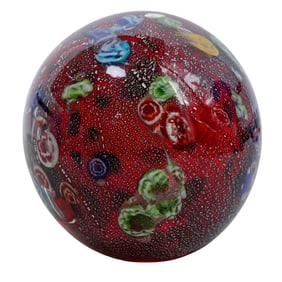 Vintage Murano Glass Millefiori Large Paperweight