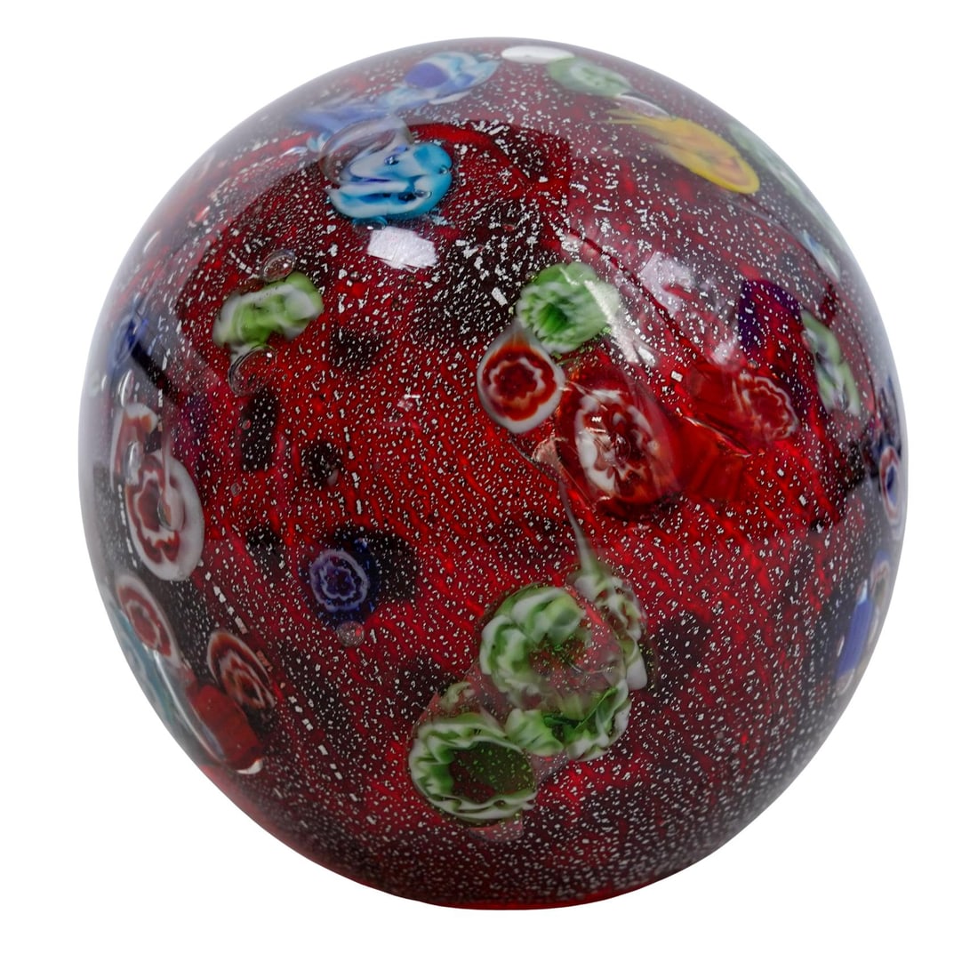 Vintage Murano Glass Millefiori Large Paperweight (1 of 5)