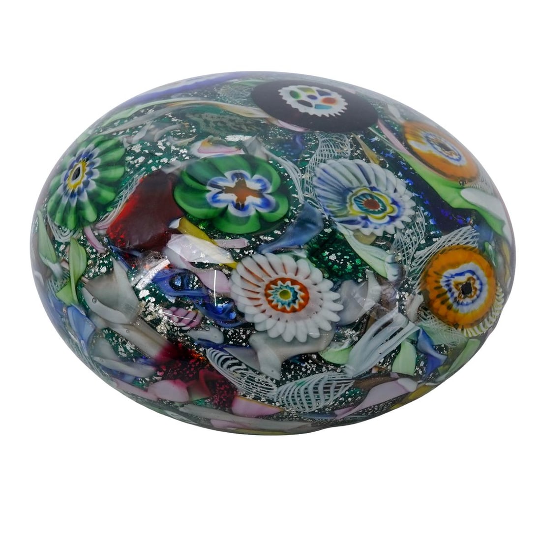 Large Murano Glass Millefiori Paperweight (1 of 6)
