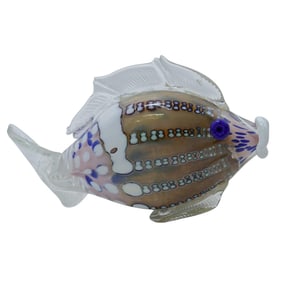 Vintage Murano Glass Large Fish Figurine, Signed