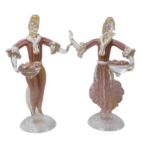 (2 pcs) Vintage Murano Glass Harvest Figures