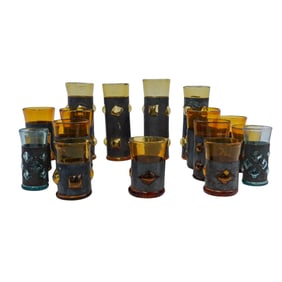 (17pc) Vintage Felipe Derflinger Tumbler Glasses