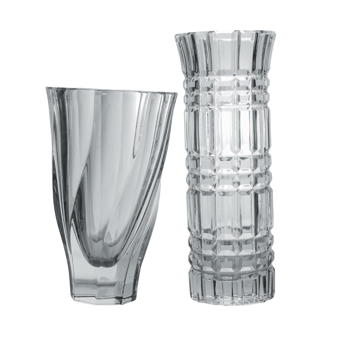 (2pc) Orrefors Sweden Crystal Cut Vases (1 of 7)