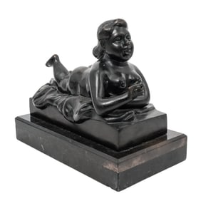 After Fernando Botero "Woman smoking" Bronze Sculpture