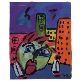 Peter Keil (German, b. 1942) Acrylic on Canvas Townscape Painting