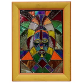 Stained Glass Mosaic Face Panel