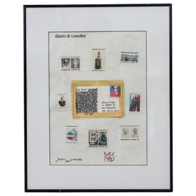 Guglielmo Achille Cavellini (Italian, 1914-1990) "Diario Di Cavellini" Stamp Collage