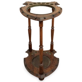 Antique Bronze and Wooden Cane/Umbrella Stand