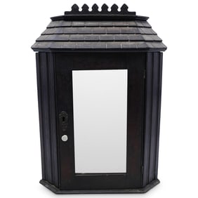 Early American Wood Corner Medicine Apothecary Cabinet