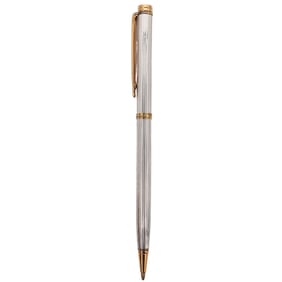 Waterman Silver-Tone Ballpoint Pen with Gold Accents
