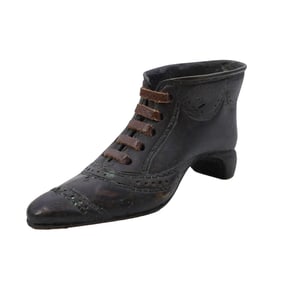 Victorian Bronze Shoe Pin Cushion Holder