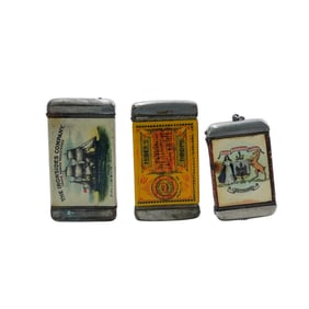 (3pc) Vintage Match Safes with Decorative Designs