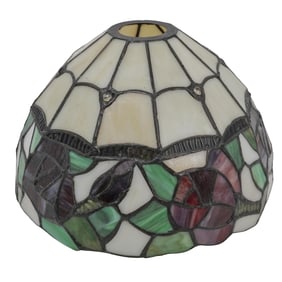 Vintage Floral Slag Glass Lamp Shade