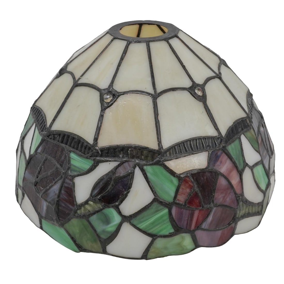 Vintage Floral Slag Glass Lamp Shade (1 of 3)