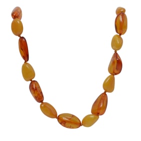 Vintage Amber Beaded Strand Necklace