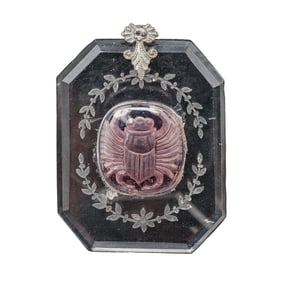 Egyptian Revival Intaglio Glass Scarab Pendant
