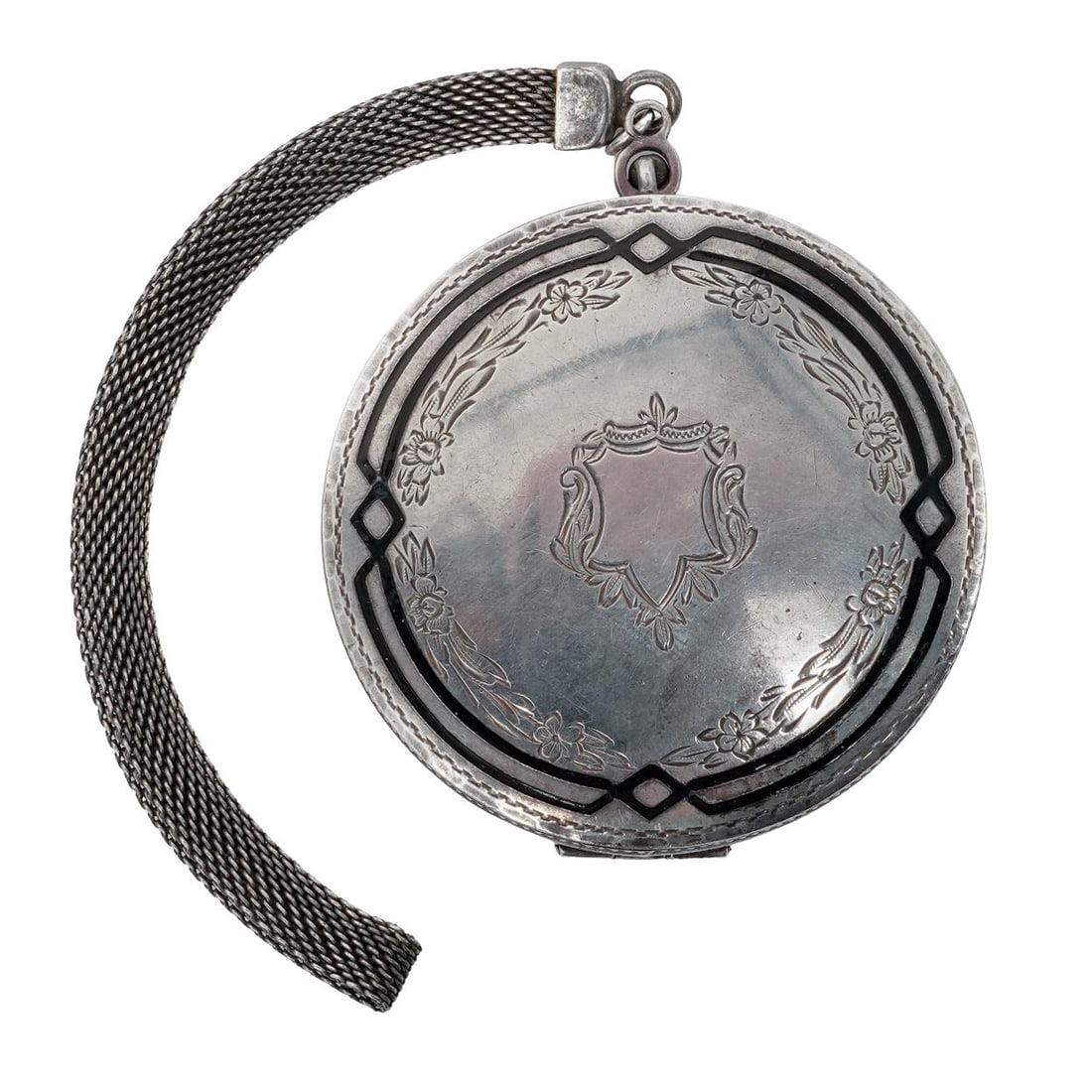 Vintage Nickel Silver Enamel Compact (1 of 8)