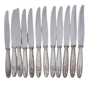 (12 pcs) Christofle Silver Plated and Stainless Steel Dinner Knives