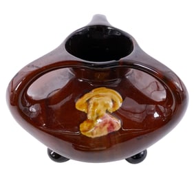 Peters and Reed Three Footed Pottery Tyg Vase