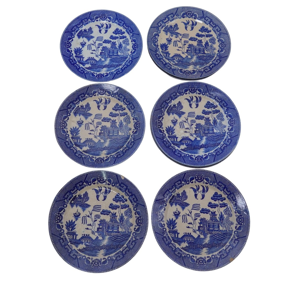 (19pc) Japanese"Double Phoenix" Blue Willow Dinnerware: (19pc) Japanese"Double Phoenix" Blue Willow DinnerwareLate 20th Cent. JapanSet of 19 Japanese Nikko "Double Phoenix" Blue Willow ironstone dinnerware pieces, featuring the classic cobalt blue pattern