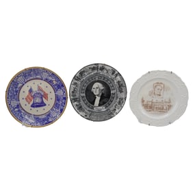 (3 pcs) American Presidential & Patriotic Porcelain Plates