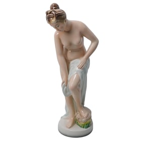 Art Deco Italian Favaro Cecchetto Porcelain Nude Sculpture