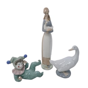 (3pc) Nao & Lladro Porcelain Figures