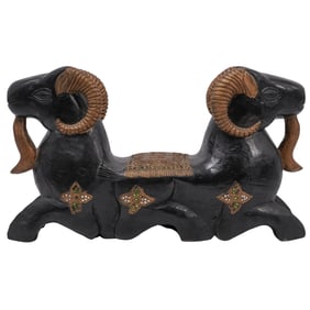 Egyptian Revival Double Headed Ram Sculpture