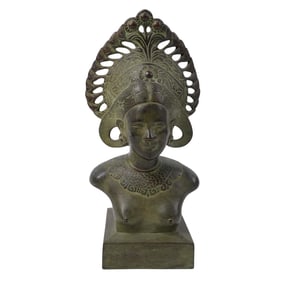 Southeast Asian Bronze Tribal Bust