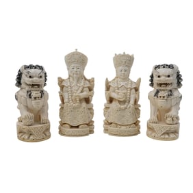 (4pc) Vintage Chinese Resin Sculptures