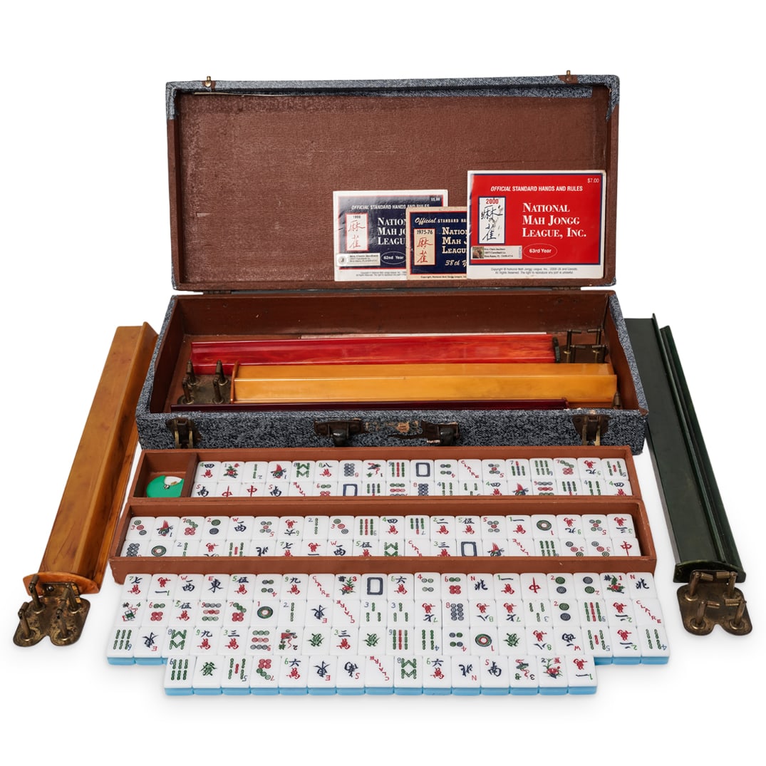 Vintage National Mahjong League Inc. Blue & White Mahjong Set (1 of 10)