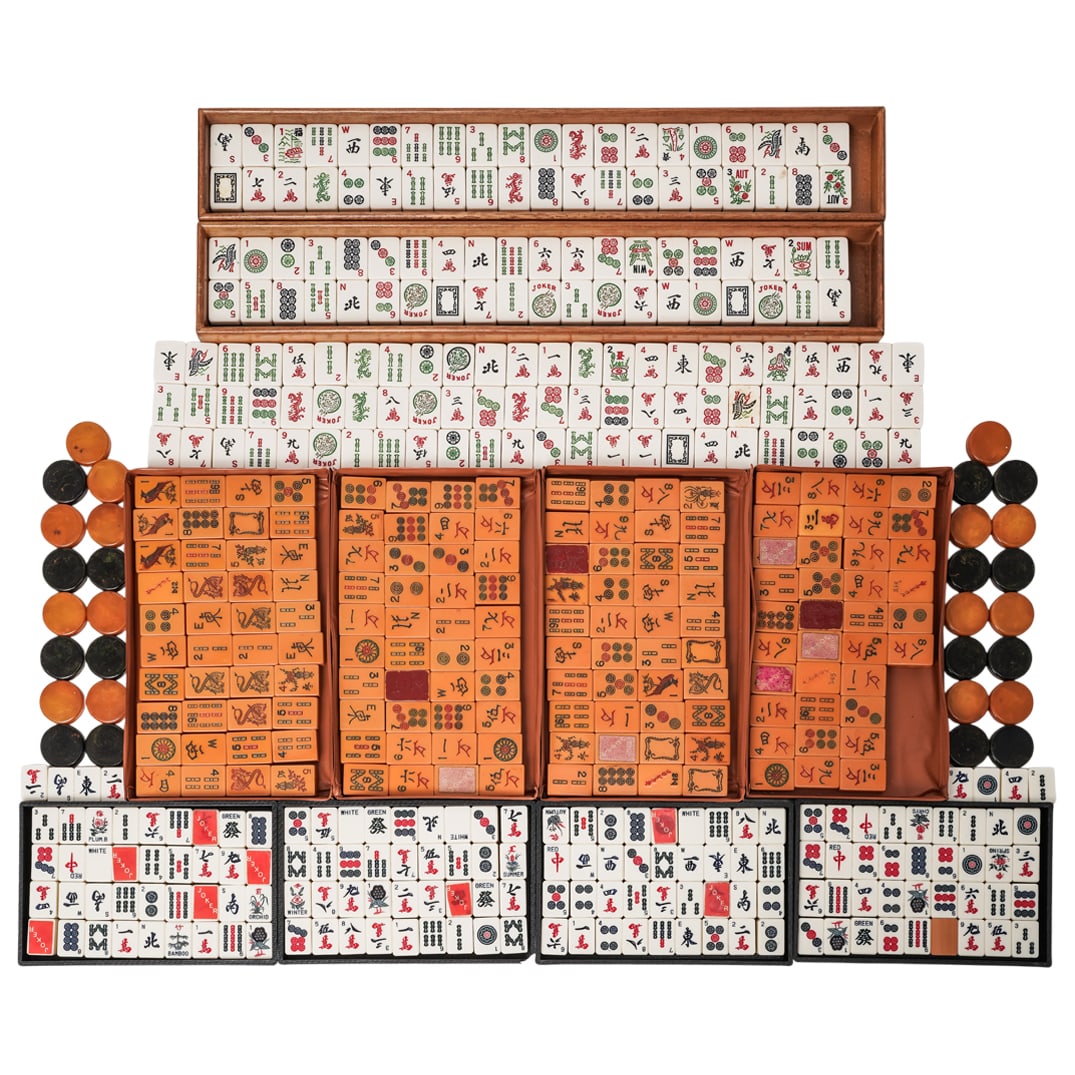 (4 Pc) Sets of Mahjong and Backgammon (1 of 16)