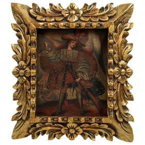 Cuzco School "Angel Arcabucero" Painting