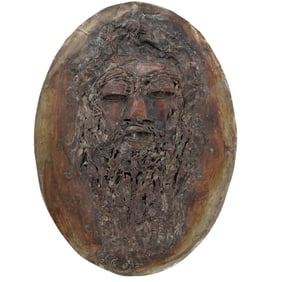 Rivka Eliav (Israeli, 1930-2011) Mixed Metal Portrait on Board