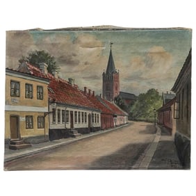 Valdemar Bruno (1876-1954) Townscape Painting