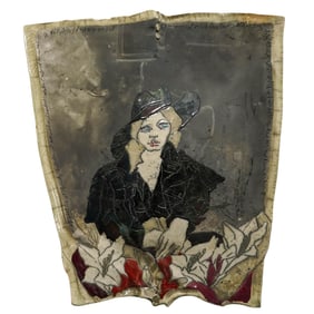 Susan Hale Kemenyffy (American, b. 1941) Raku Stoneware Ceramic Plaque