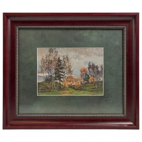 Oil on Paper Landscape Painting