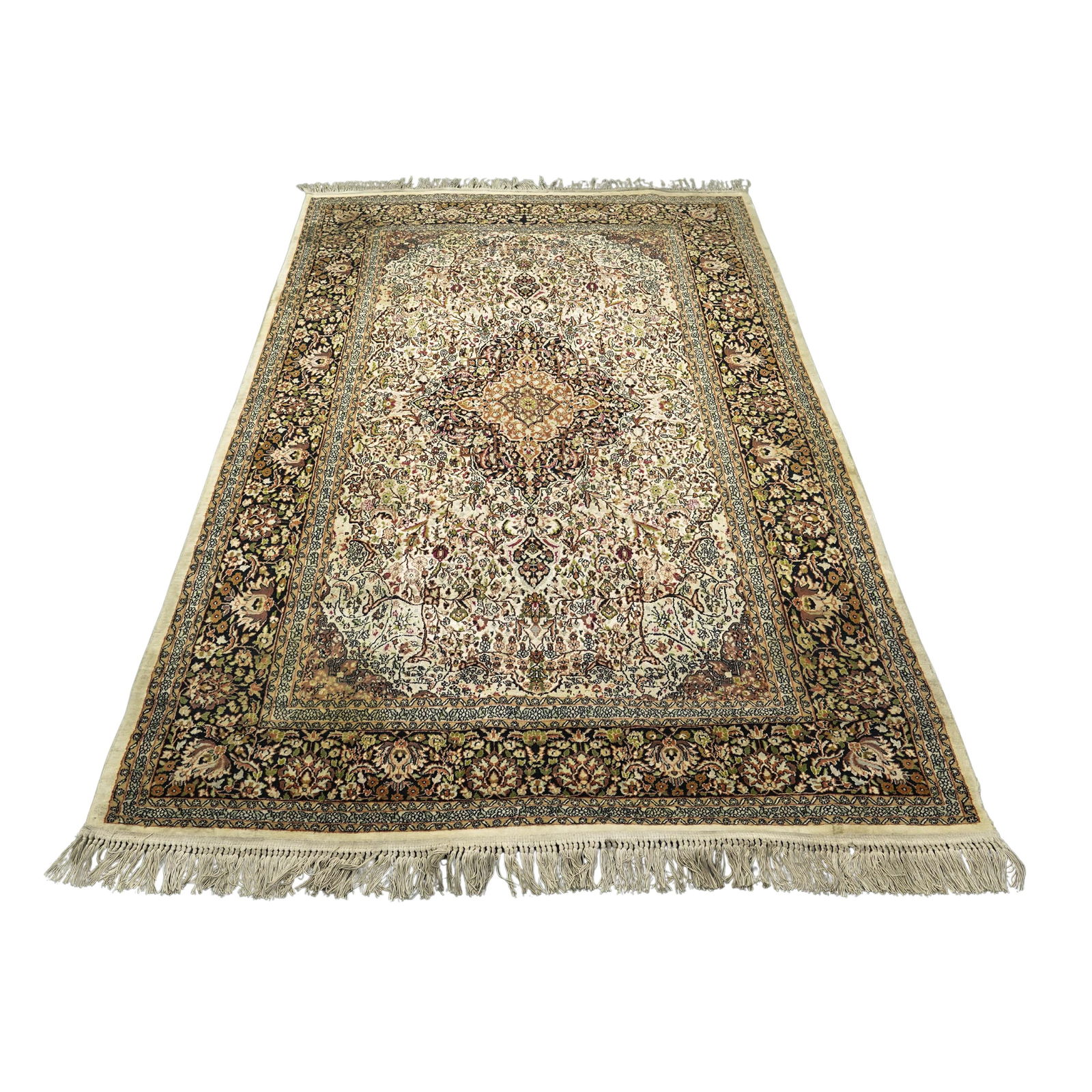 Large Fringed Oriental Hand Woven Area Rug (1 of 6)