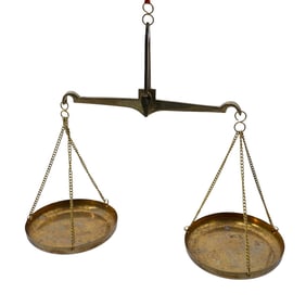 (2pc) Vintage Portable Balance Scale In Fitted Case