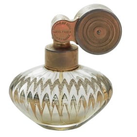 Vintage Marcel Frank Glass Perfume Bottle And Atomizer