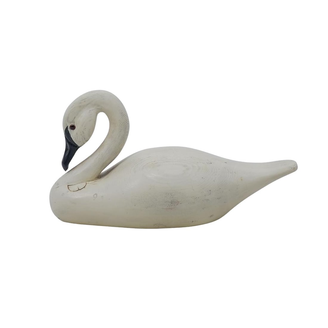 Vintage Carved Wood Swan Decoy, Dated (1 of 5)