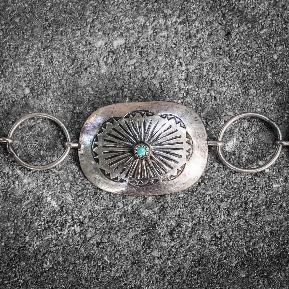 Vintage Navajo Sterling Silver & Turquoise Concho Belt (1 of 8)