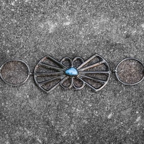 Vintage Navajo Sterling Silver & Turquoise Concho Belt