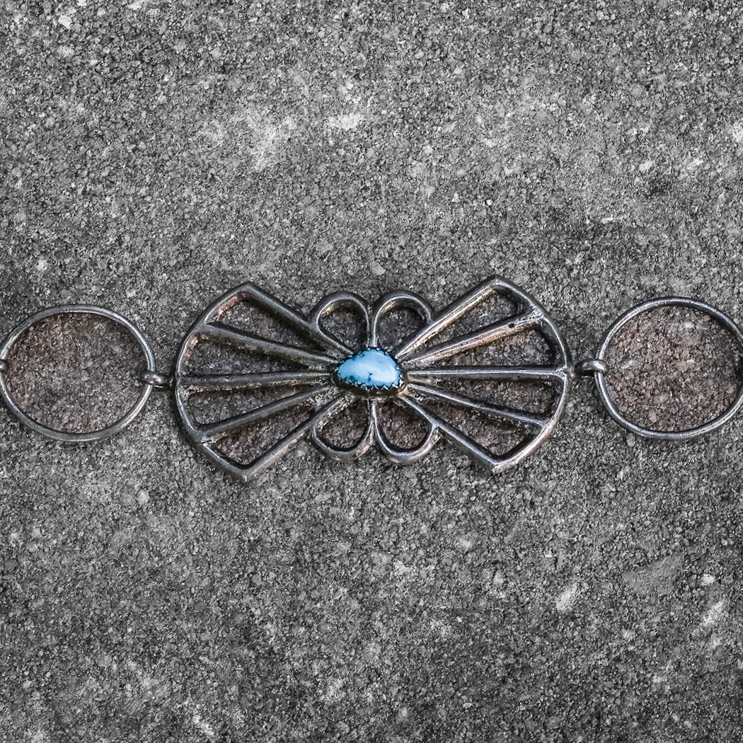 Vintage Navajo Sterling Silver & Turquoise Concho Belt (1 of 8)